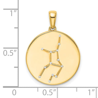 Gold-plated Sterling Silver and CZ Virgo Zodiac Pendant