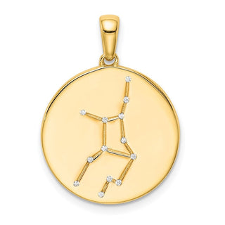 Gold-plated Sterling Silver and CZ Virgo Zodiac Pendant