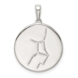 Sterling Silver & CZ Virgo Zodiac Pendant