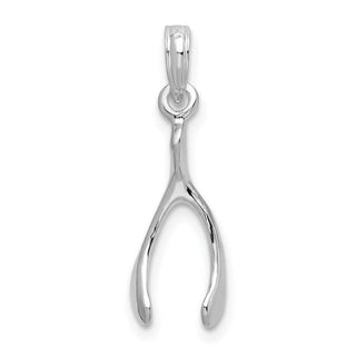 Sterling Silver Polished 3D Wishbone Pendant