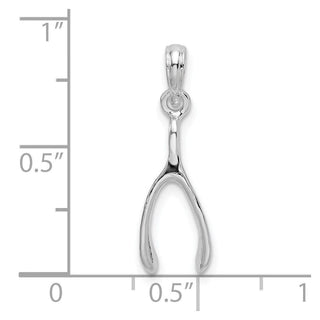 Sterling Silver Polished 3D Wishbone Pendant