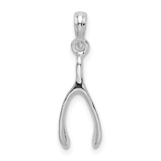 Sterling Silver Polished 3D Wishbone Pendant