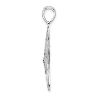Sterling Silver Textured Diamond-cut Starfish Pendant
