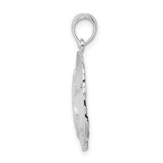 Sterling Silver Polished Large Sand Dollar Pendant QC9822