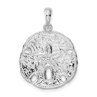 Sterling Silver Polished Large Sand Dollar Pendant QC9822