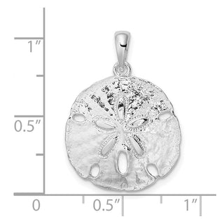 Sterling Silver Polished Large Sand Dollar Pendant QC9822