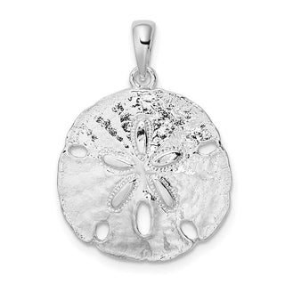 Sterling Silver Polished Large Sand Dollar Pendant QC9822