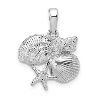 Sterling Silver Polished Shell Cluster Pendant QC9834