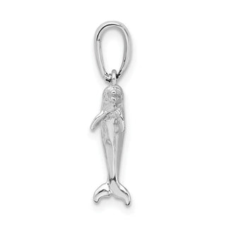 Sterling Silver Polished 3D Jumping Dolphin Pendant QC9853