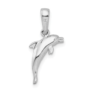 Sterling Silver Polished 3D Jumping Dolphin Pendant QC9853
