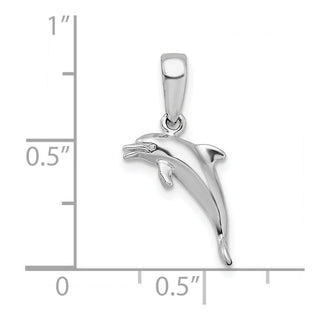 Sterling Silver Polished 3D Jumping Dolphin Pendant QC9853