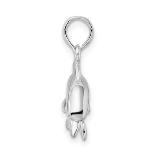 Sterling Silver Polished 3D Jumping Dolphin Pendant QC9854