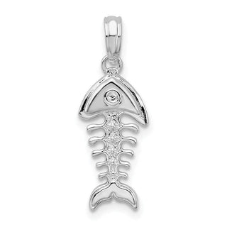 Sterling Silver Polished 3D Fishbone Pendant