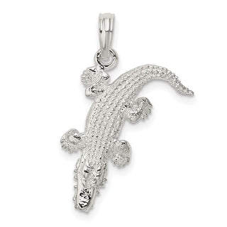 Sterling Silver Polished 3D Alligator Pendant