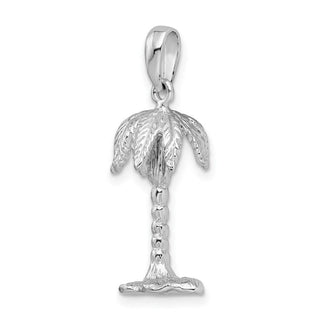 Sterling Silver Polished/Textured 3D Palm Tree Pendant