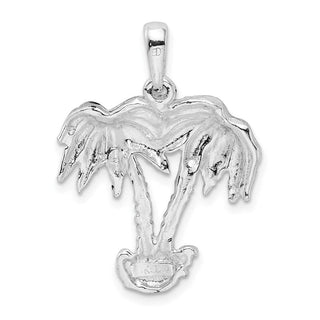 Sterling Silver Polished Two Palm Trees Pendant