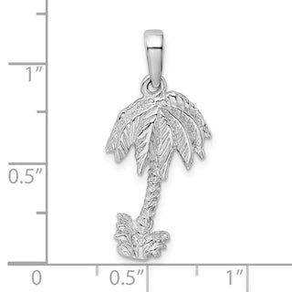 Sterling Silver Polished Palm Tree Pendant QC9868