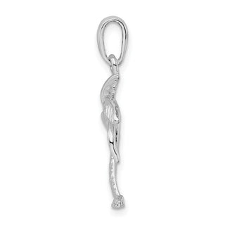 Sterling Silver Polished Palm Tree w/Textured Trunk Pendant
