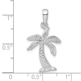 Sterling Silver Polished Palm Tree w/Textured Trunk Pendant