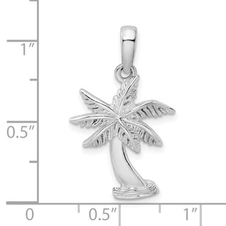 Sterling Silver Polished Palm Tree Pendant QC9871