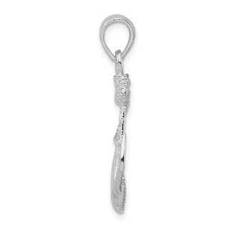 Sterling Silver Polished Anchor w/Rope Pendant QC9875