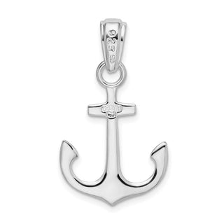 Sterling Silver Polished 3D Anchor Pendant QC9879