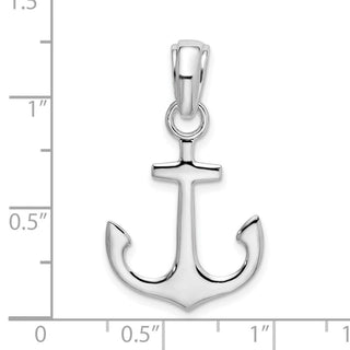 Sterling Silver Polished 3D Anchor Pendant QC9879