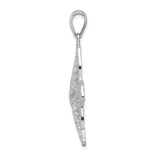 Sterling Silver Polished Filigree Starfish Pendant