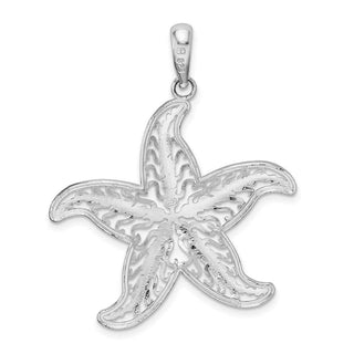 Sterling Silver Polished Filigree Starfish Pendant