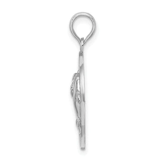 Sterling Silver Textured Key West w/Dolphins Pendant