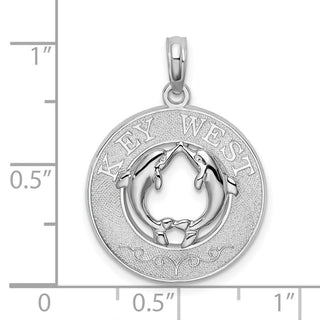 Sterling Silver Textured Key West w/Dolphins Pendant