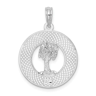 Sterling Silver Textured Key West w/Palm Tree Pendant