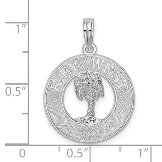 Sterling Silver Textured Key West w/Palm Tree Pendant