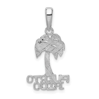 Sterling Silver Polished Puerto Rico Palm Tree Pendant