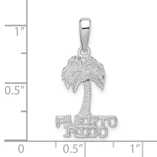 Sterling Silver Polished Puerto Rico Palm Tree Pendant