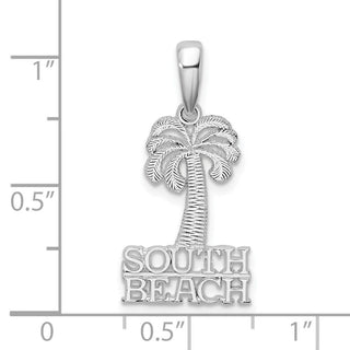 Sterling Silver Polished South Beach Palm Tree Pendant QC9943