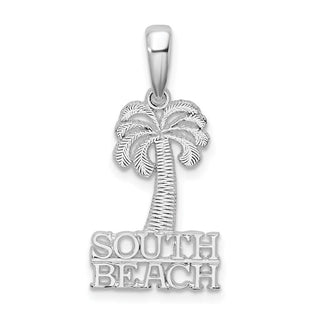 Sterling Silver Polished South Beach Palm Tree Pendant QC9943