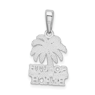 Sterling Silver Polished South Beach Palm Tree Pendant QC9944