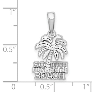 Sterling Silver Polished South Beach Palm Tree Pendant QC9944