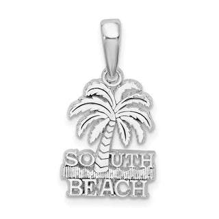 Sterling Silver Polished South Beach Palm Tree Pendant QC9944