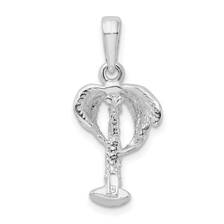 Sterling Silver Polished Palm Tree w/Coconuts Pendant