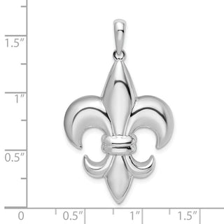 Sterling Silver Polished Large Fleur de Lis Pendant