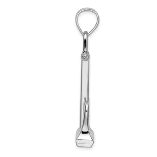 Sterling Silver Polished 3D Moveable Navy Anchor Pendant