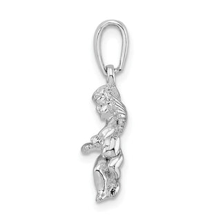 Sterling Silver Polished 3D Guardian Angel Pendant