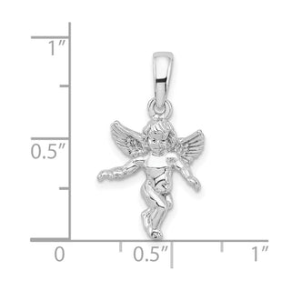 Sterling Silver Polished 3D Guardian Angel Pendant