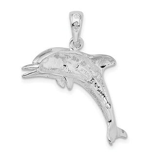 Sterling Silver Polished Jumping Dolphin Pendant QC9989