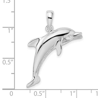 Sterling Silver Polished Jumping Dolphin Pendant QC9989