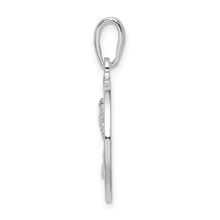 Sterling Silver Textured Bahamas Circle w/Palm Tree Pendant