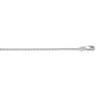 30" Rhodium-plated Sterling Silver 1.5mm Beveled Oval Cable Chain Necklace