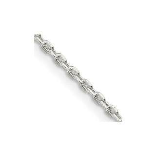 42" Sterling Silver 1.5mm Beveled Oval Cable Chain Necklace